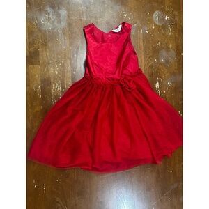 H&M Girls' Red Holiday Dress with Flower Waist Detail size 8/9